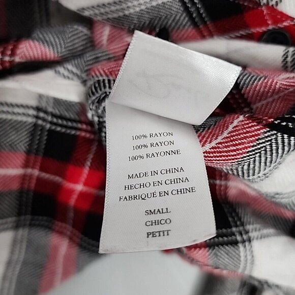 Rails Women's Long Sleeve Red Plaid Button Down Shirt Size Small Lightweight - Picture 6 of 8